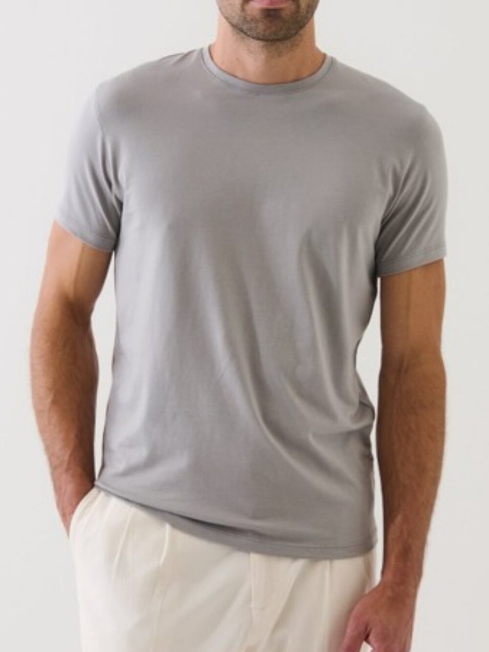 Patrick Assaraf crew neck short sleeve t-shirt grey men's size S
